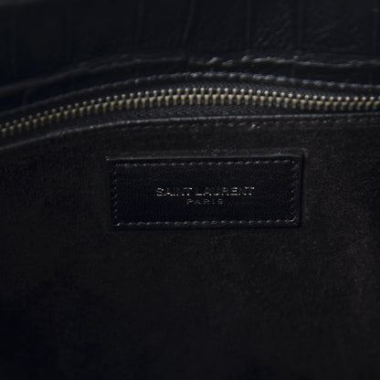 Saint Laurent Calfskin Crocodile Embossed Small Sac de Jour Black 8 of 9