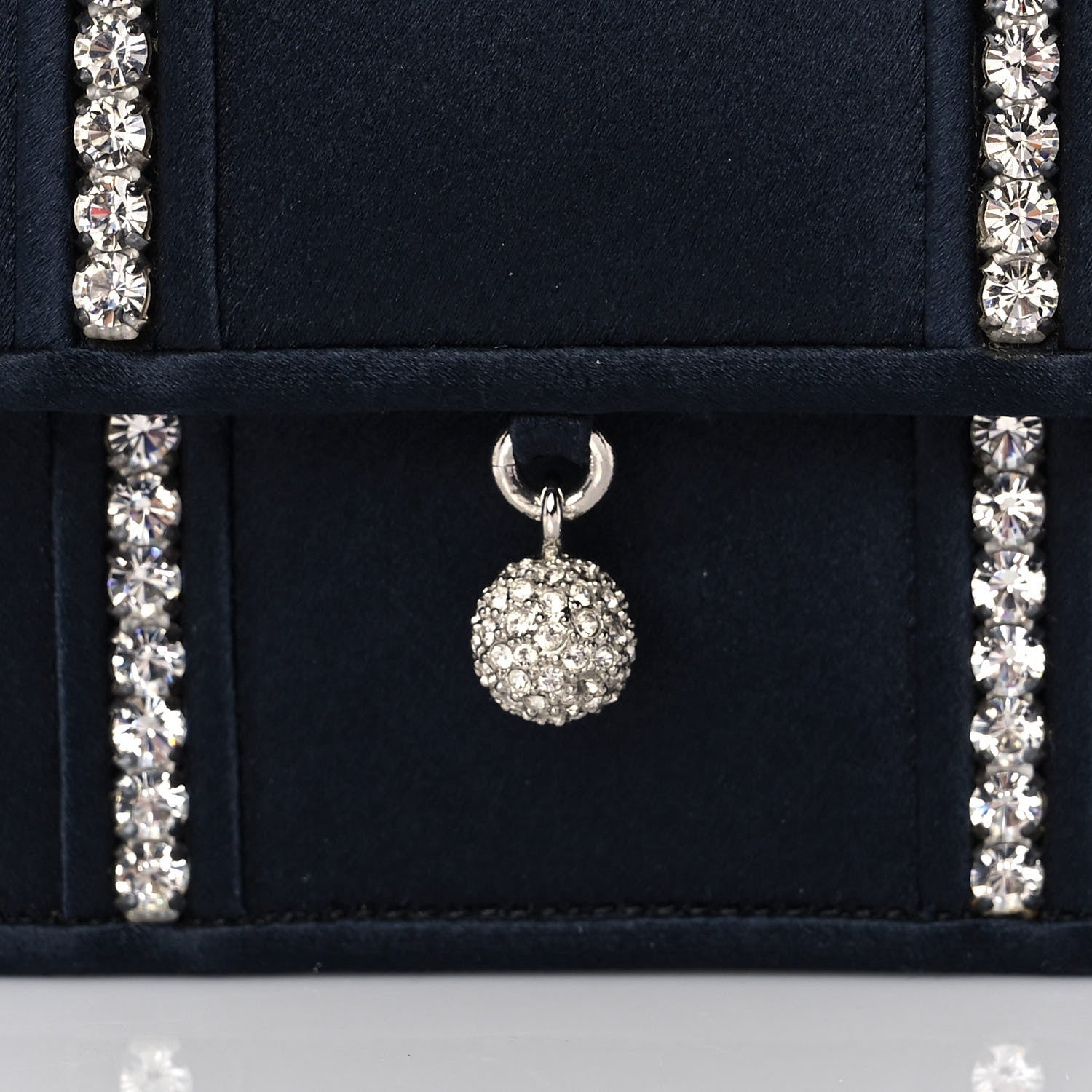 Judith Leiber Crystal Satin Clutch Navy Blue 10 of 12