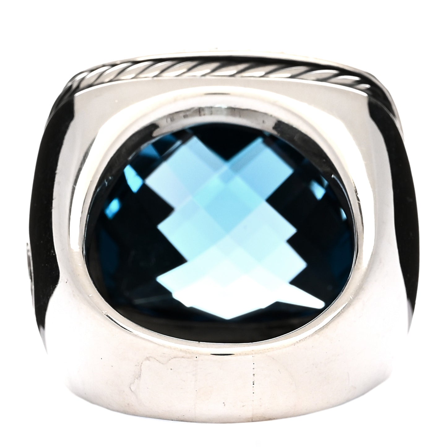 Sterling Silver Diamond Hampton Blue Topaz 20mm Albion Statement Ring 55 7.25