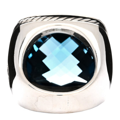 David Yurman Sterling Silver Diamond Hampton Blue Topaz 20mm Albion Statement Ring 55 7.25 4 of 5