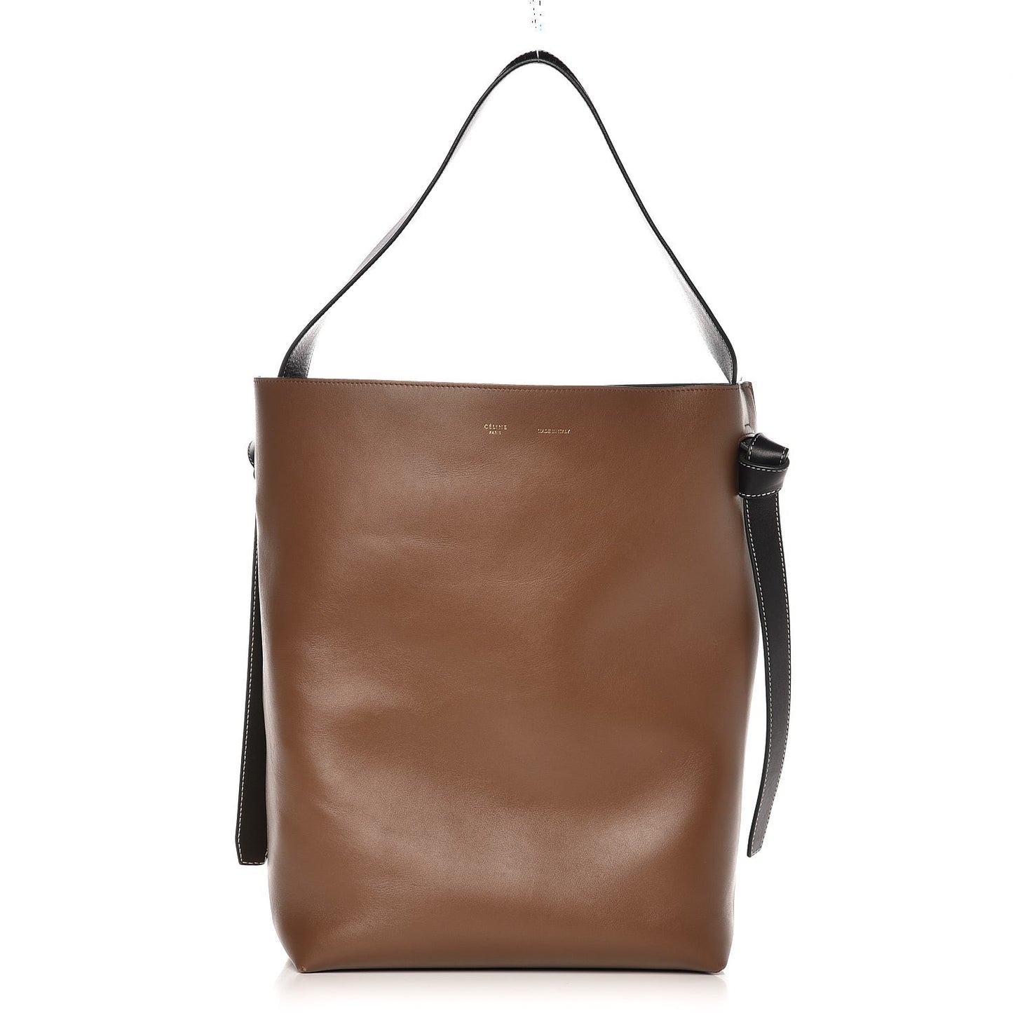 Shiny Smooth Calfskin Small Twisted Cabas Camel Tan
