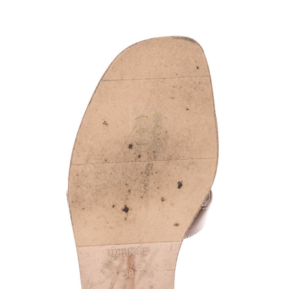 Hermes Box Calfskin Oran Sandals 38 Gold 10 of 15