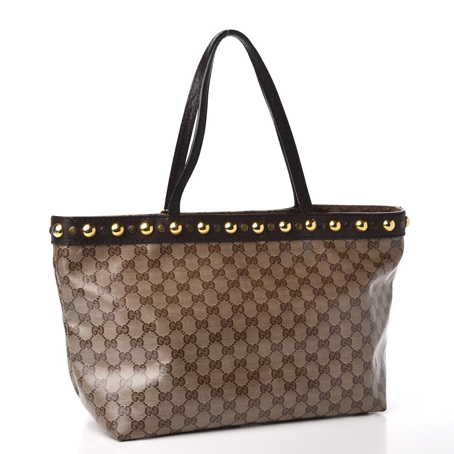 Gucci Crystal Monogram Medium Babouska Shopping Tote Dark Brown 2 of 11