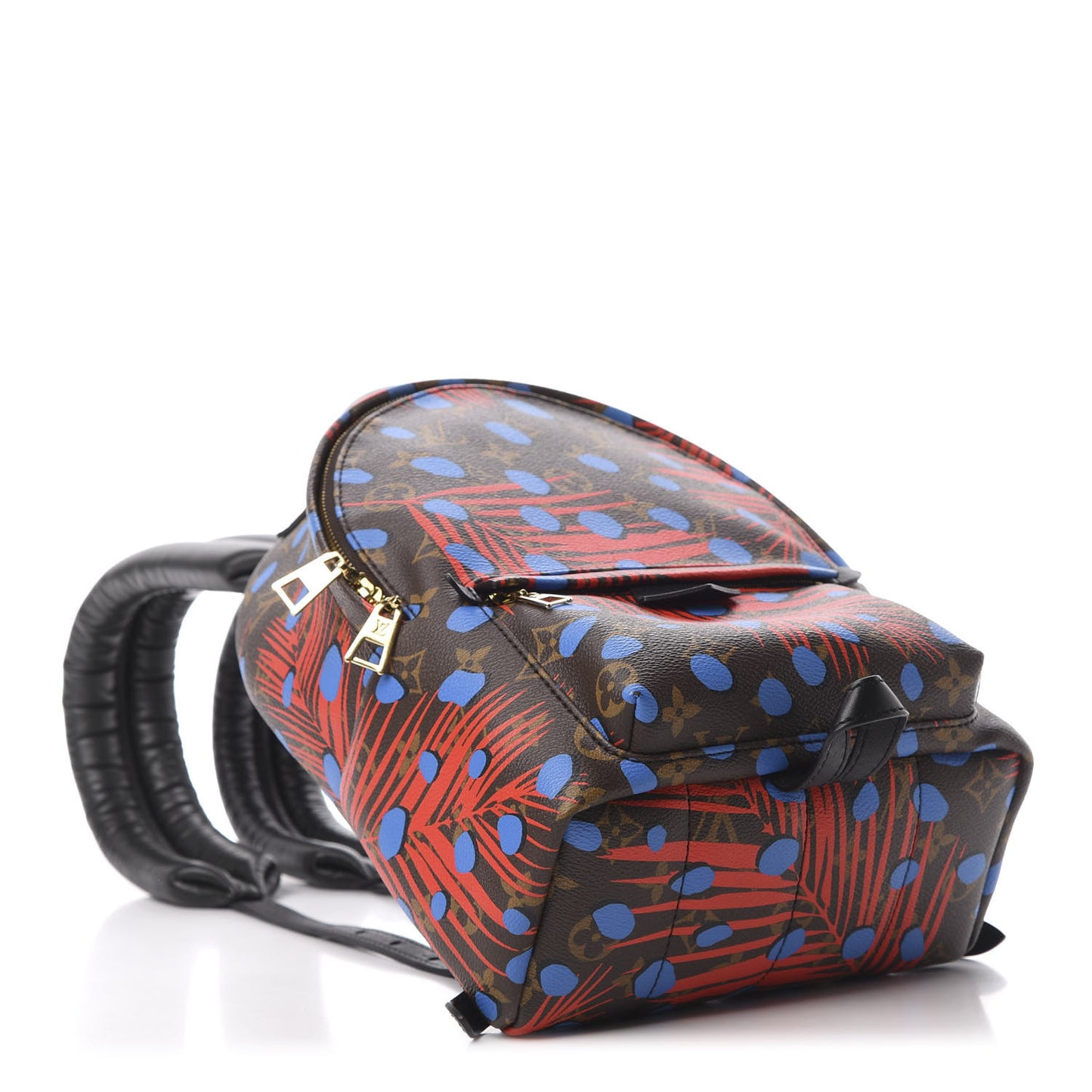 Monogram Jungle Dots Palm Springs Backpack PM Coquelicot Denim