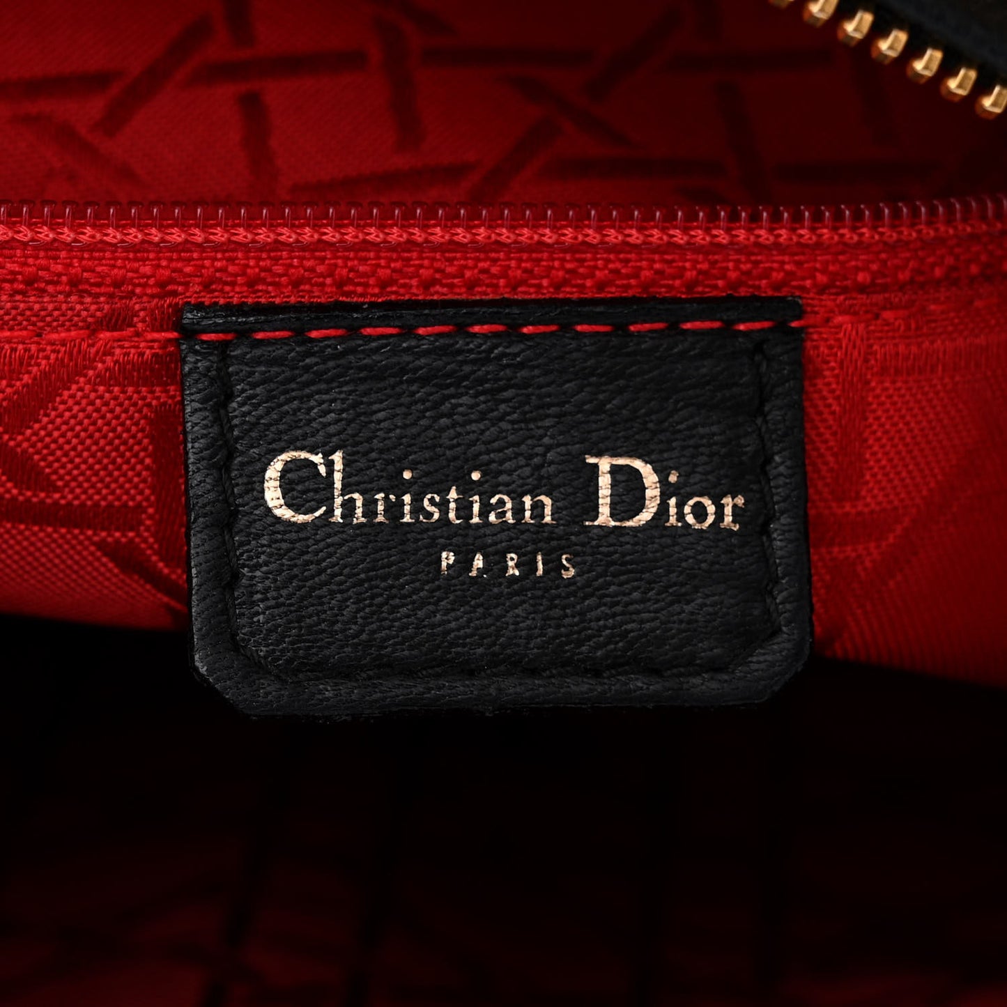 CHRISTIAN DIOR Lambskin Cannage Large Lady Dior Black