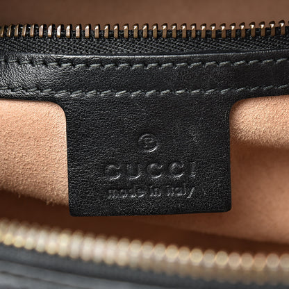 Gucci Calfskin Matelasse Sylvie Web Small GG Marmont Top Handle Shoulder Bag Black 5 of 16