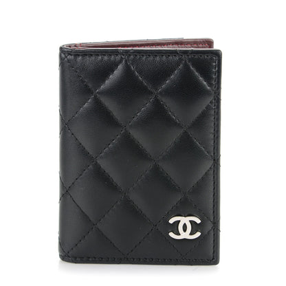 Chanel Lambskin Quilted CC Card Holder Wallet Black 1 of 7