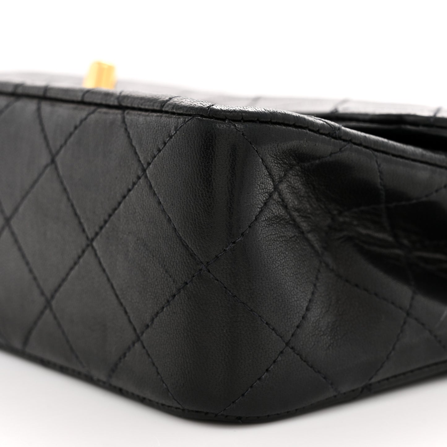 Lambskin Quilted Small Double Flap Black