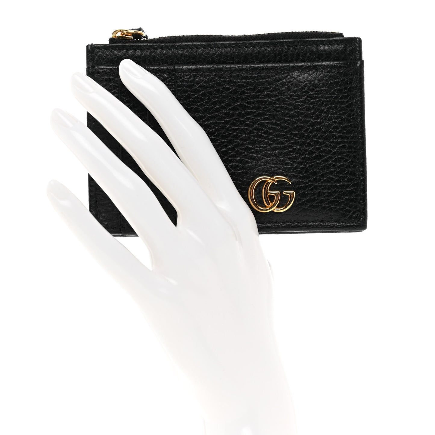 Dollar Calfskin GG Marmont Coin Case Card Holder Black