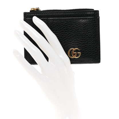 Gucci Dollar Calfskin GG Marmont Coin Case Card Holder Black 2 of 8