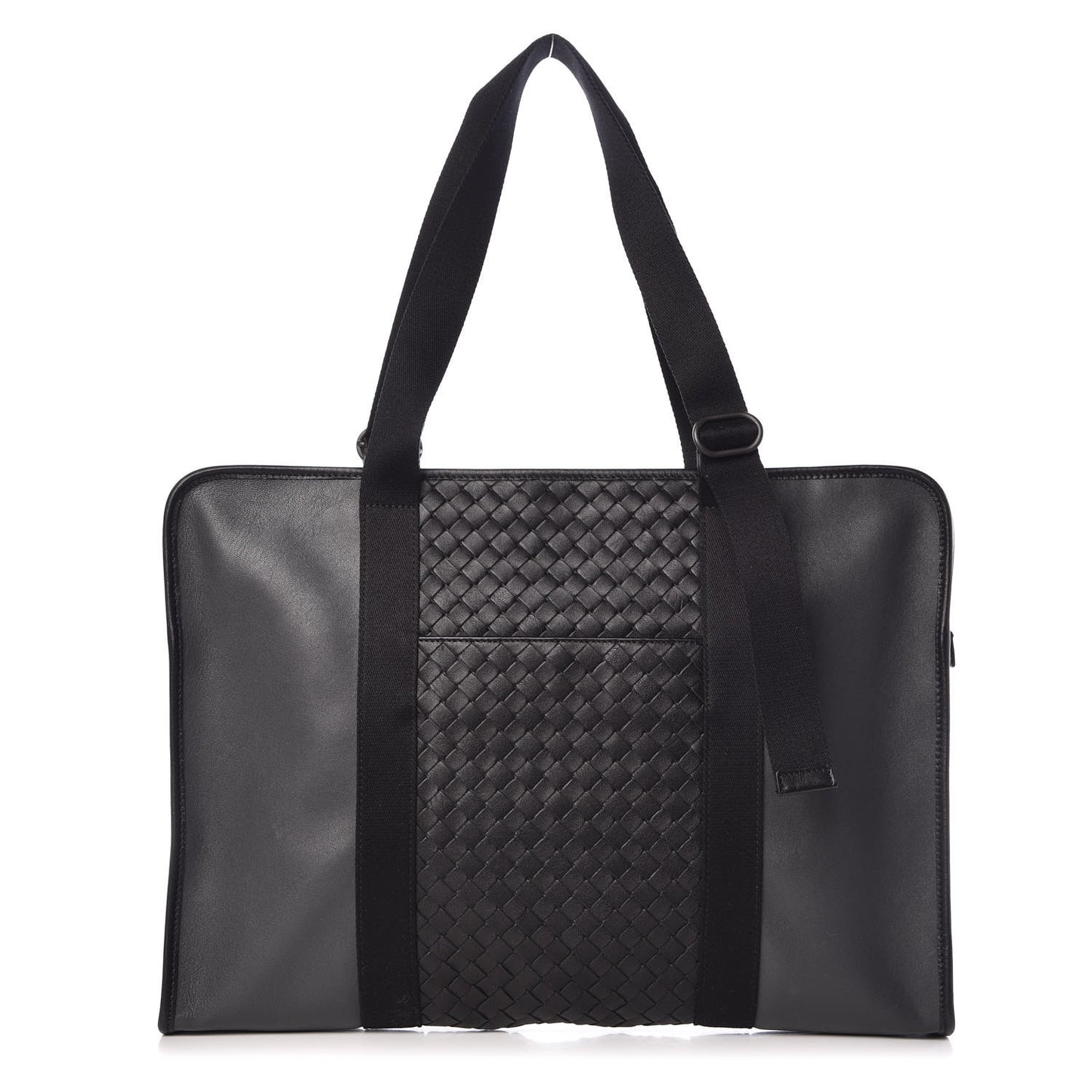 Nappa Intrecciato Briefcase Medium Grey Black