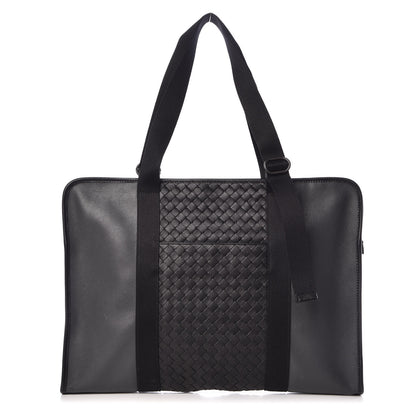 Bottega Veneta Nappa Intrecciato Briefcase Medium Grey Black 1 of 8