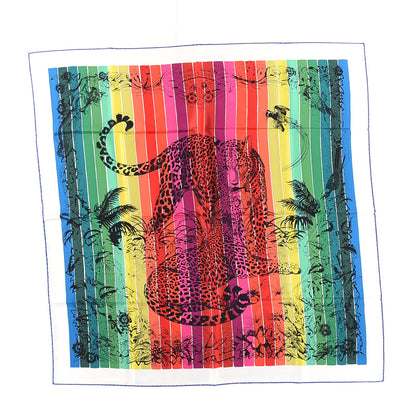 Hermes Silk Carre Jungle Love Rainbow Scarf 90 Rose Vert Jaune 1 of 4
