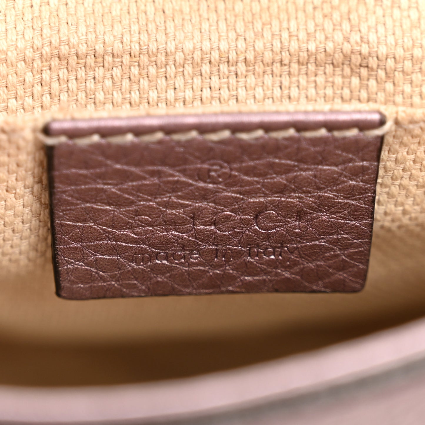 Metallic Pebbled Calfskin Small Soho Flap Crossbody Purple
