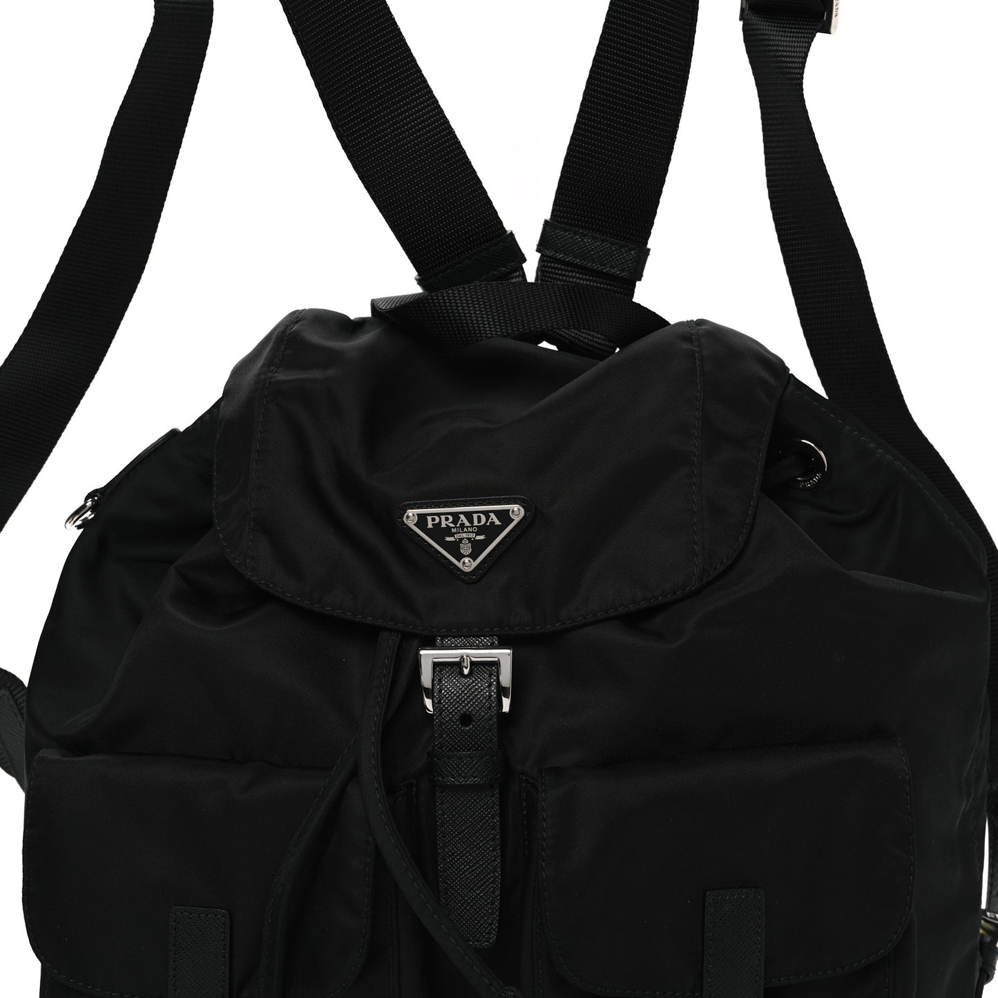 Re-Nylon Saffiano Medium Backpack Black