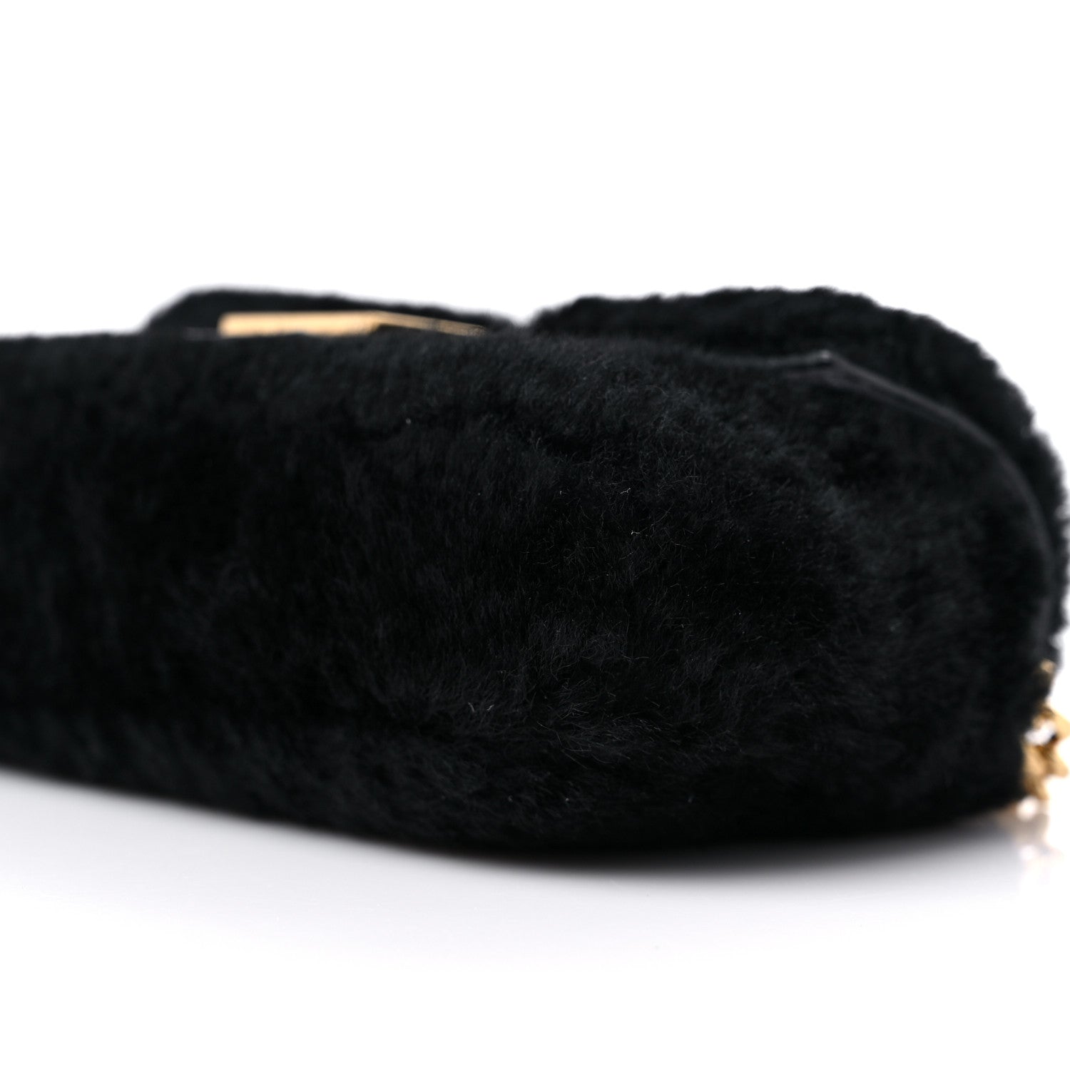 Fendi Shearling Shiny Nappa Micro Baguette Black 9 of 10