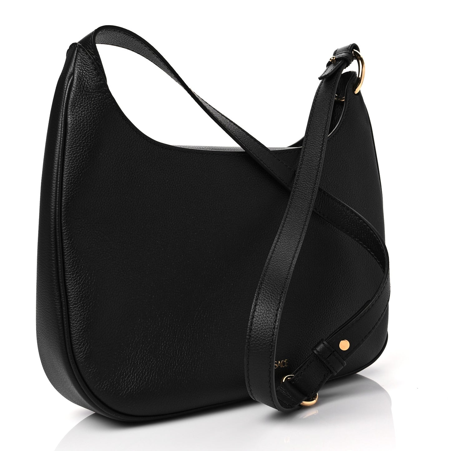 Calfskin La Medusa Chain Hobo Bag Black