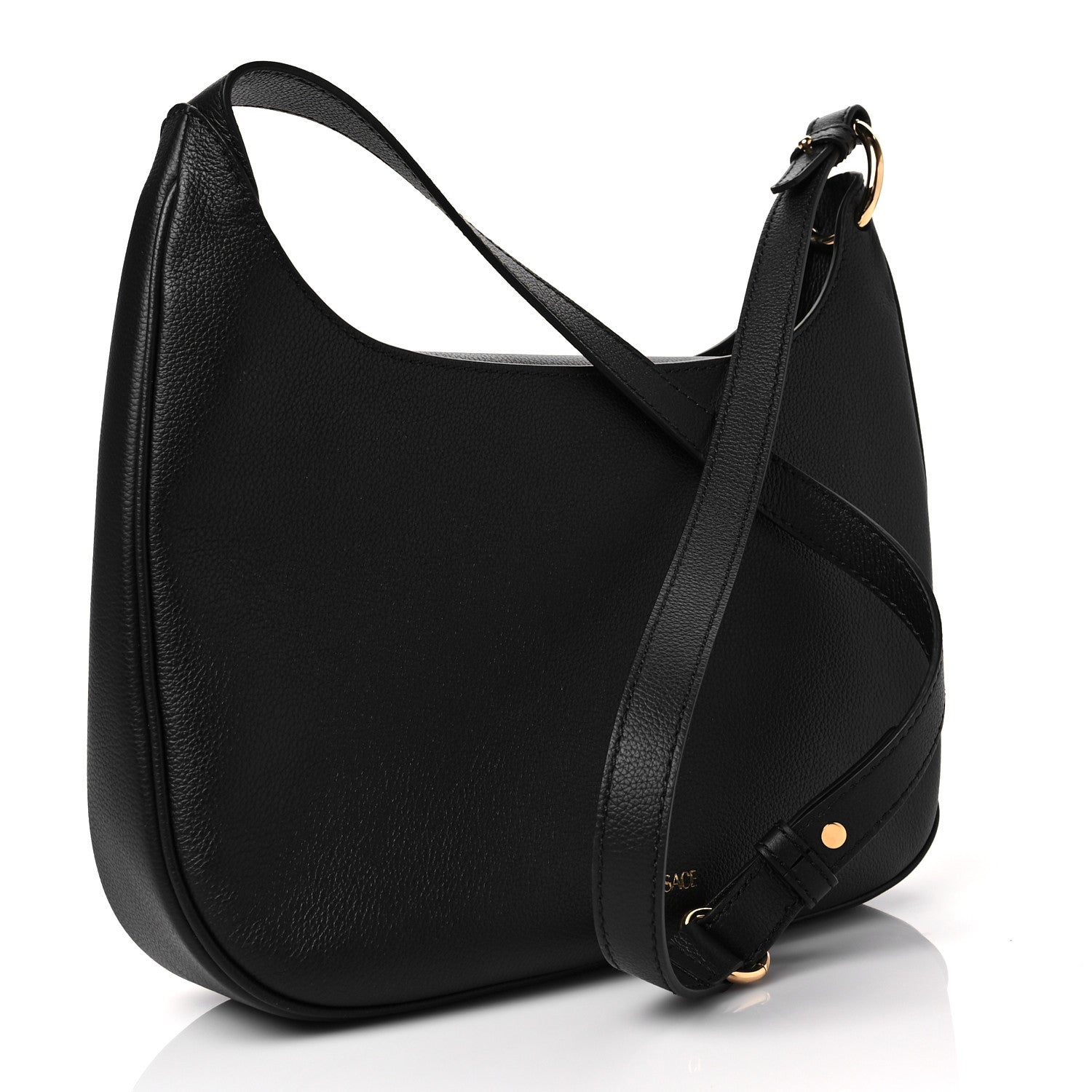 Versace Calfskin La Medusa Chain Hobo Bag Black 3 of 7