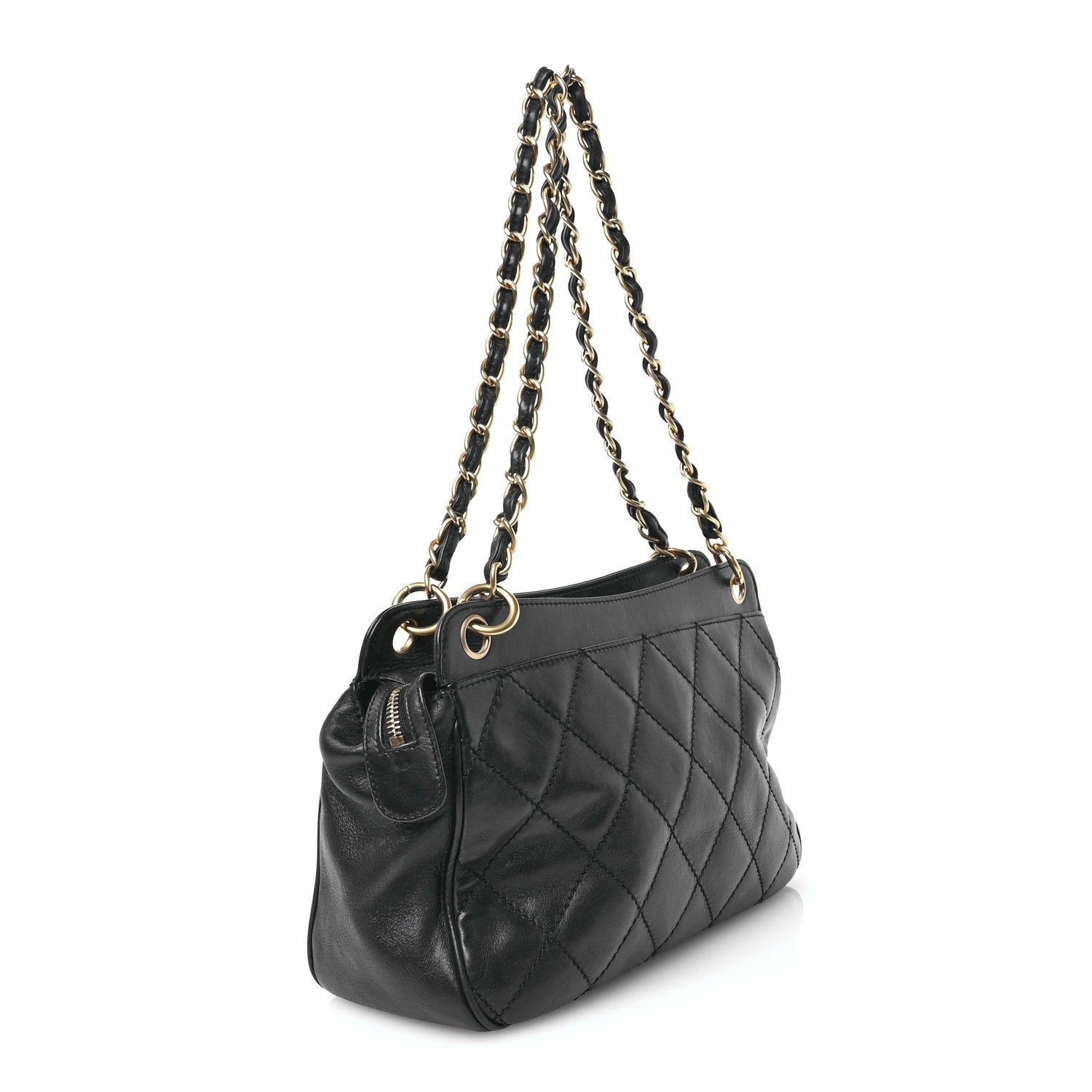 Chanel Calfskin Chocolate Bar Quilted Small Shoulder Bag Black 3 of 11
