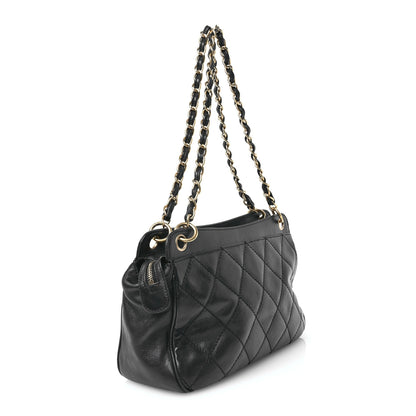 Chanel Calfskin Chocolate Bar Quilted Small Shoulder Bag Black 3 of 11