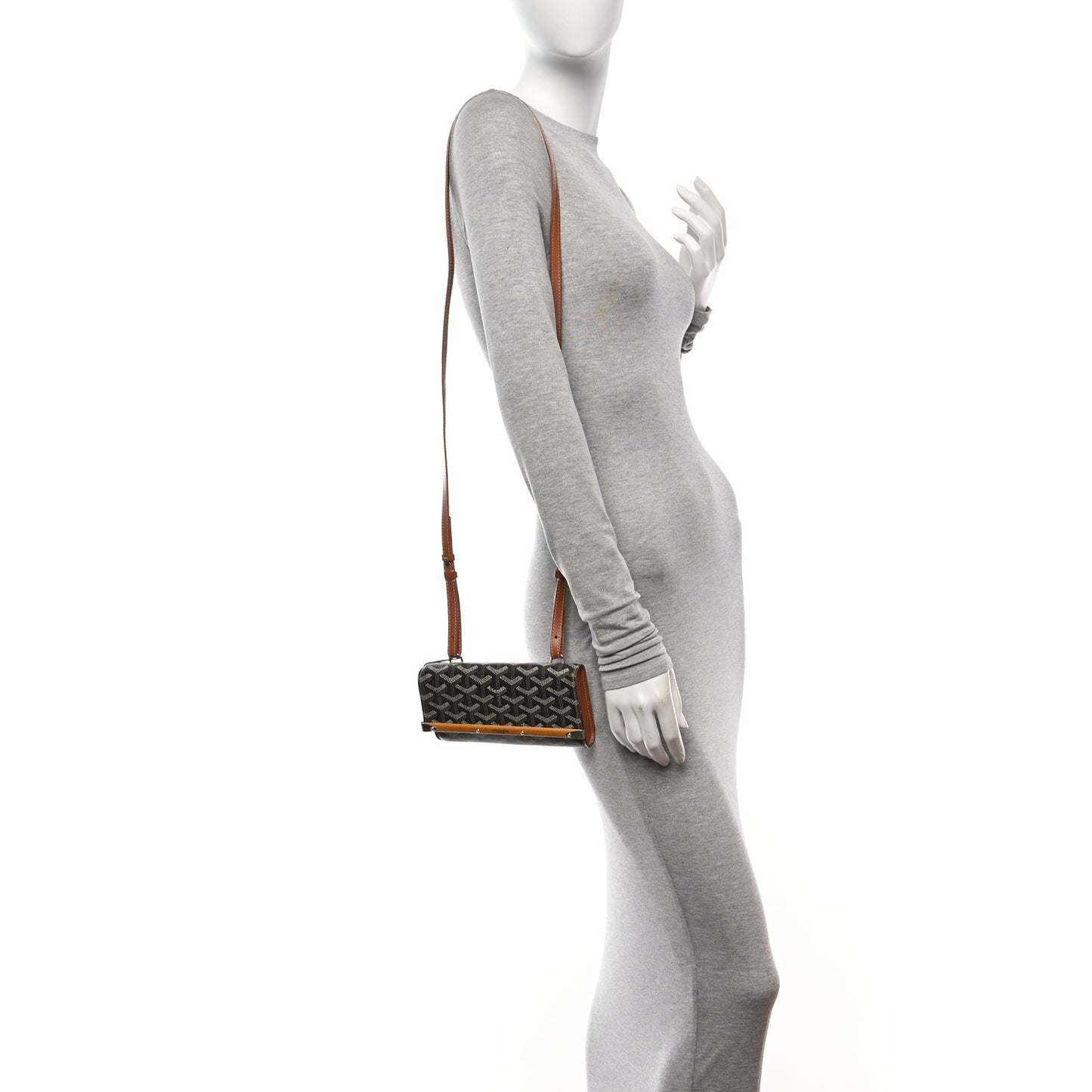 Goyardine Monte Carlo Bois Clutch With Strap Black Gold