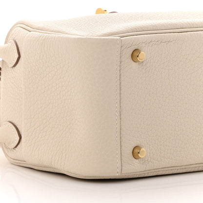 Hermes Taurillon Clemence Mini Lindy 20 Craie 9 of 11
