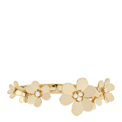 Van Cleef & Arpels 18K Yellow Gold Diamond Small Frivole 7 Flowers Bracelet M 1 of 5