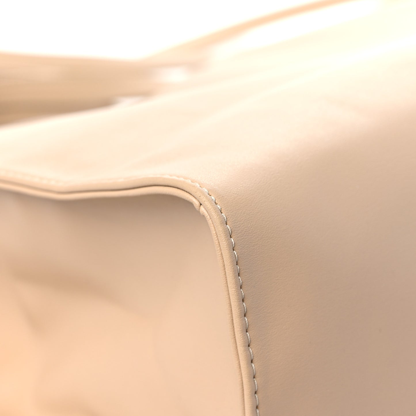 Vegan Leather Medium Shopping Bag Cream