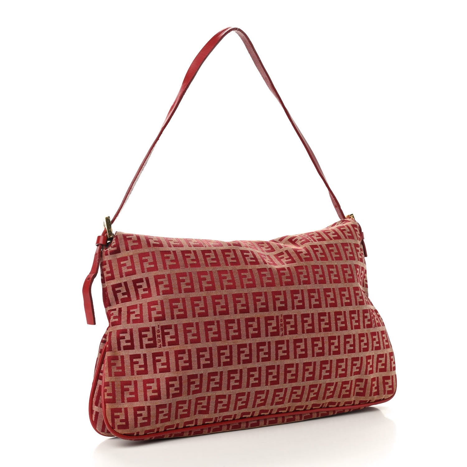 Fendi Zucchino Mama Baguette Double Flap Red 3 of 9