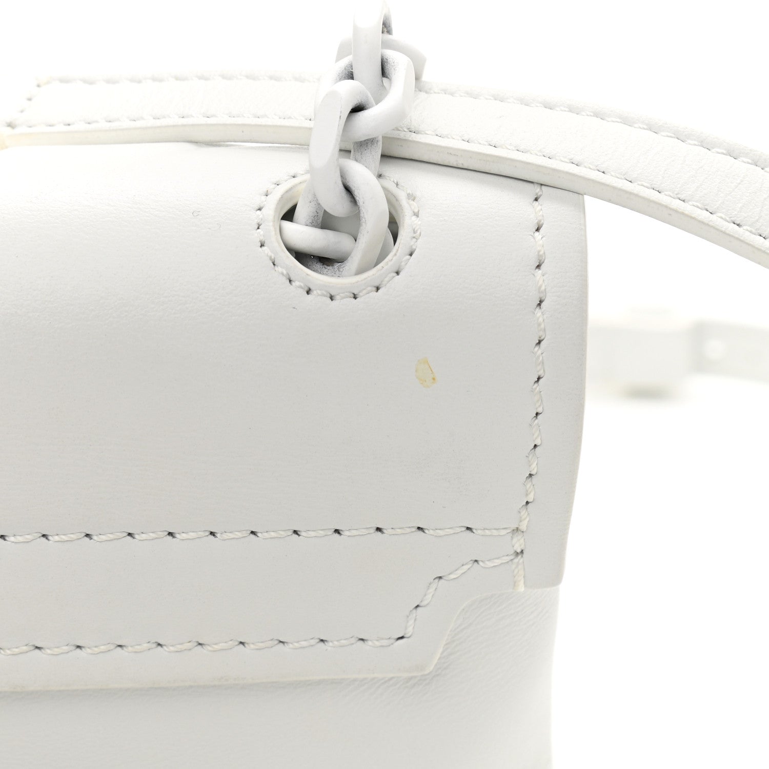 Off-White Calfskin Striped Diag Binder Flap Bag White 10 of 11