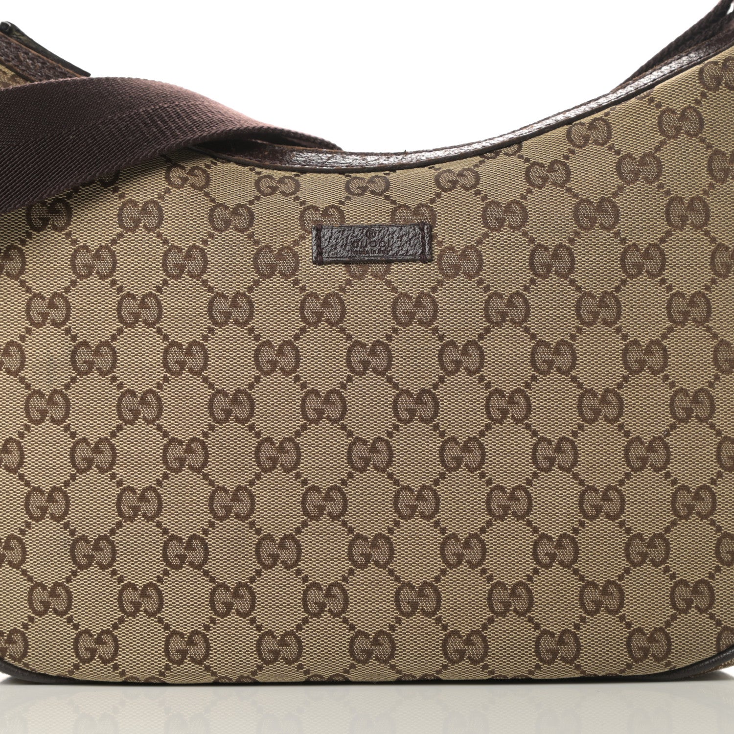 Gucci Monogram Medium Half Moon Hobo Dark Brown 8 of 16