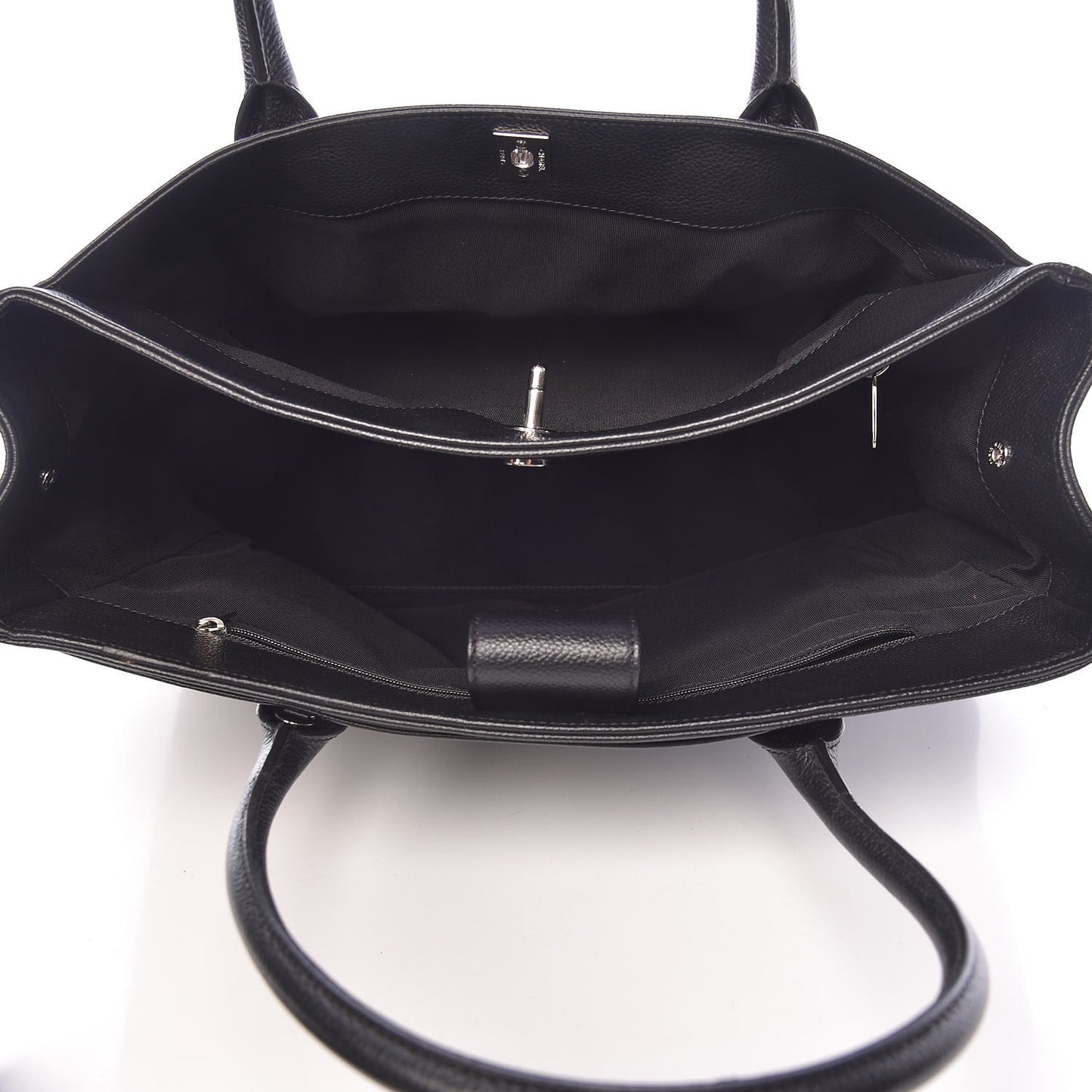 Calfskin Cerf Executive Shopper Tote Black