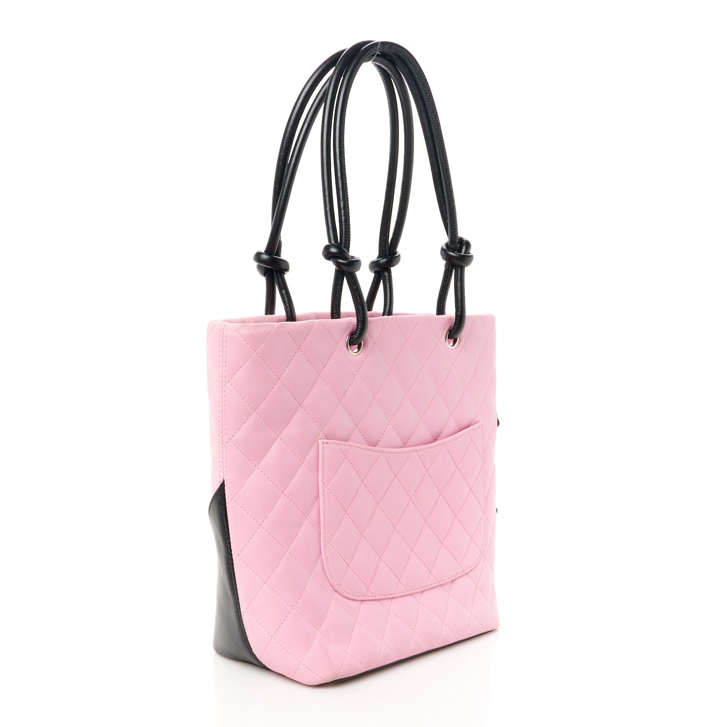 Chanel Calfskin Quilted Medium Cambon Tote Pink Black 3 of 10