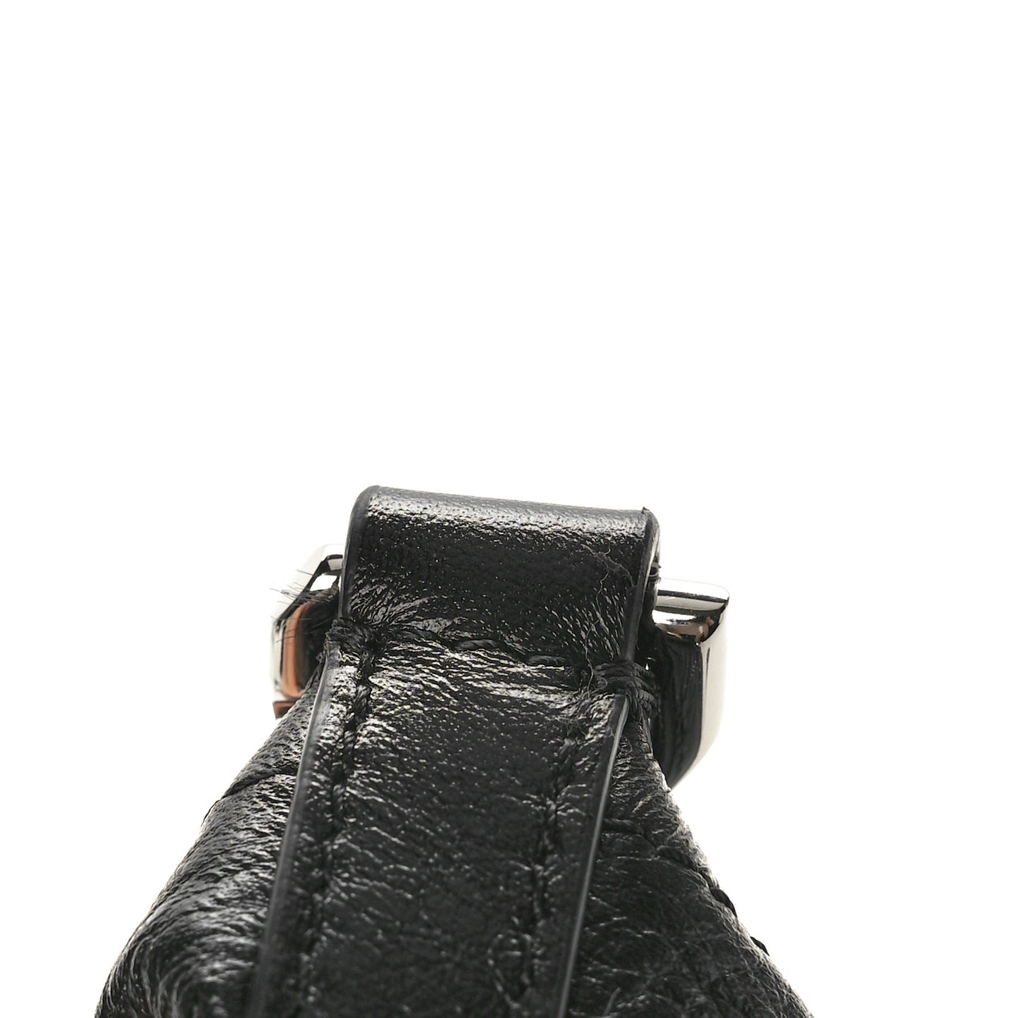 Crinkled Calfskin Small Voyou Bag Black