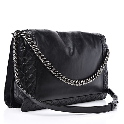 Chanel Calfskin Enchained XL Boy Flap Black 2 of 13
