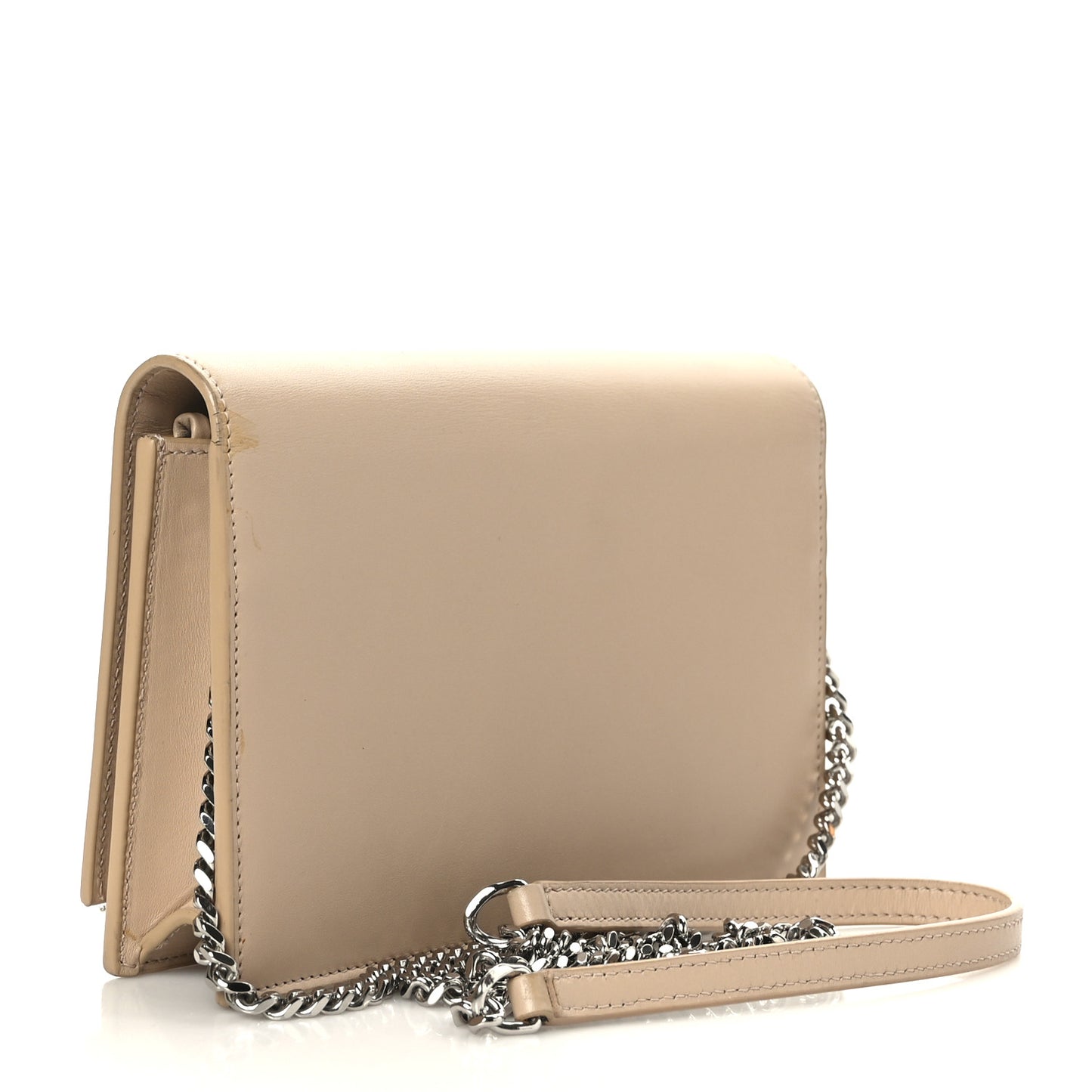 Smooth Calfskin Classic Monogram Kate Tassel Chain Wallet Nude Powder