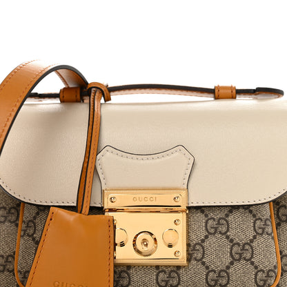 Gucci GG Supreme Monogram Calfskin Mini Padlock Flap Pocket Shoulder Bag Beige Mystic White Sun Oil 8 of 10