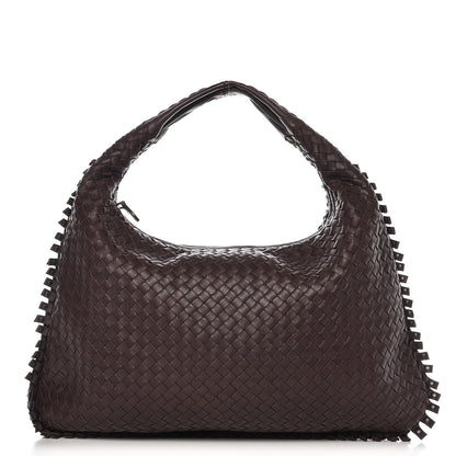 Bottega Veneta Nappa Intrecciato Large Studded Fringe Veneta Hobo Ebano 1 of 8