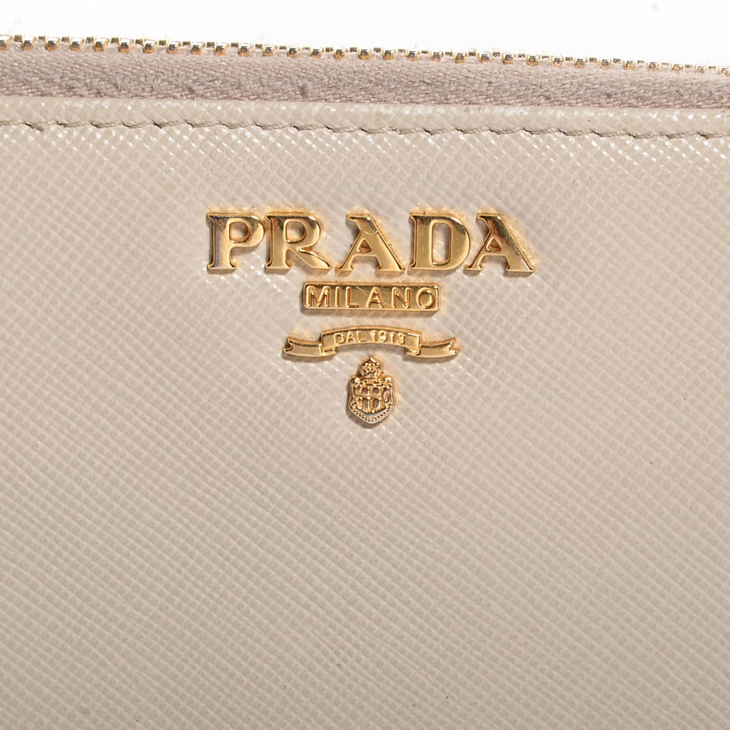 Saffiano Metal Zip Around Wallet Cera
