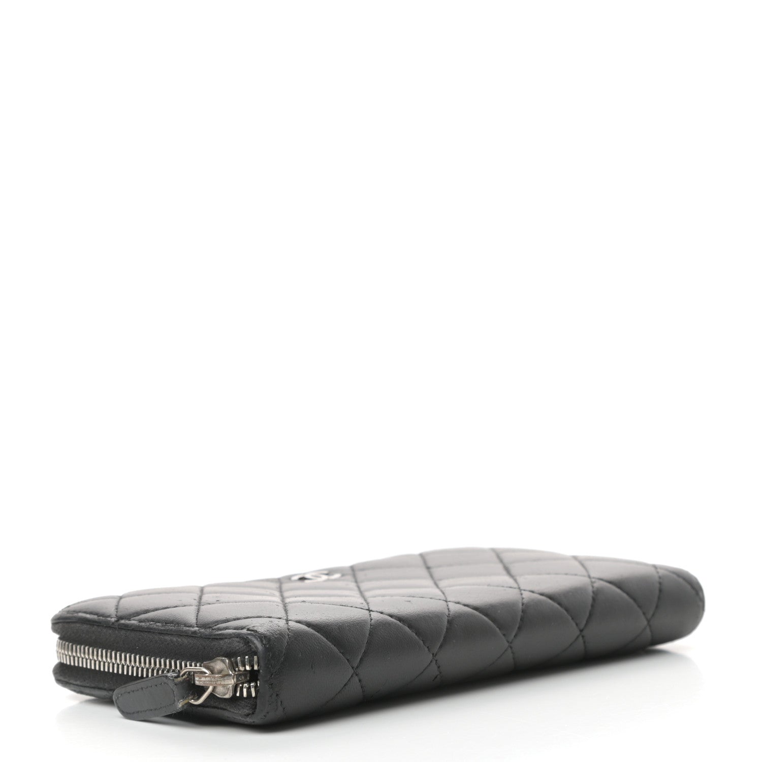 Chanel Lambskin Quilted Large Gusset Zip Around Wallet Black 4 of 8