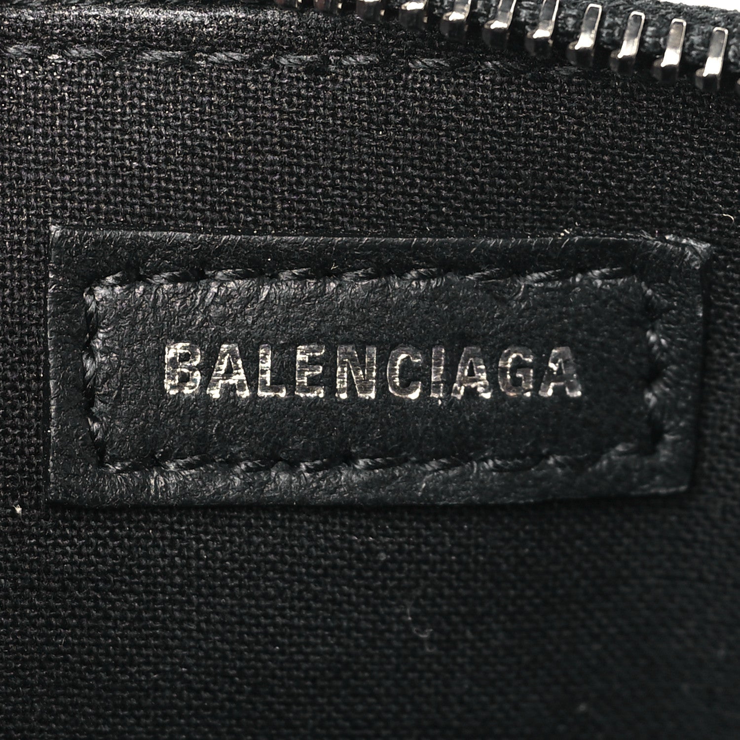 Balenciaga Shiny Calfskin Logo Crocodile Embossed XXS Ville Top Handle Bag Black White 6 of 8