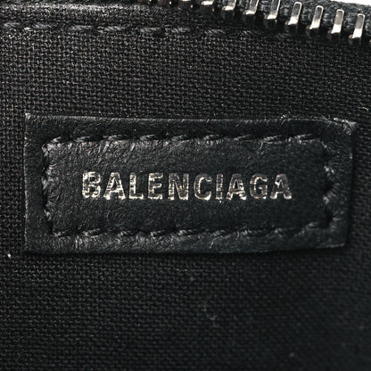 Balenciaga Shiny Calfskin Logo Crocodile Embossed XXS Ville Top Handle Bag Black White 6 of 8