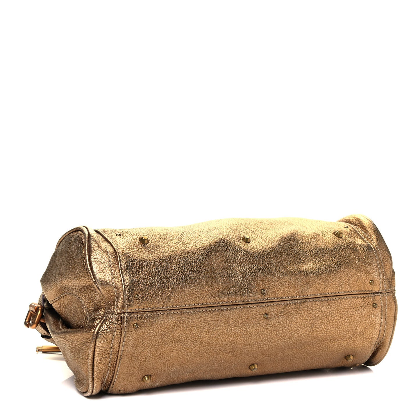 Metallic Calfskin Medium Paddington Satchel Gold