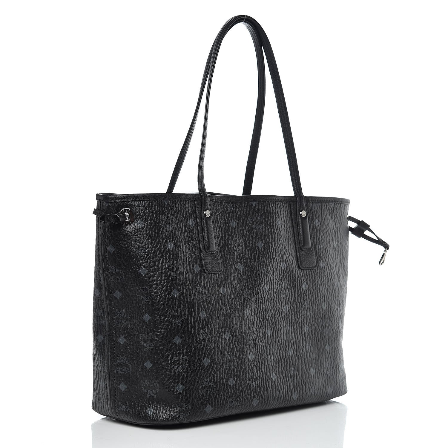 MCM Visetos Medium Liz Reversible Shopper Tote Black 5 of 15