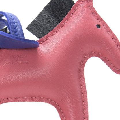 Hermes Milo Lambskin Grigri Rodeo Horse Bag Charm PM Rose Azalee Vert Cypress Bleu Electrique 3 of 5