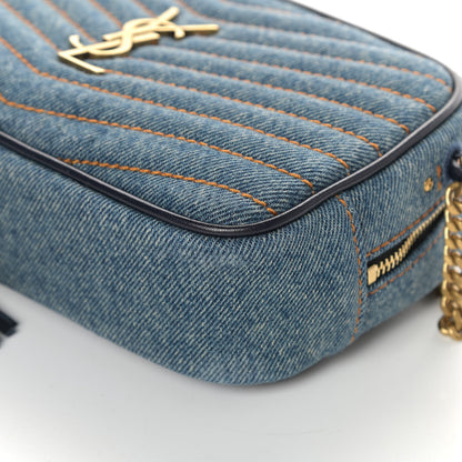 Saint Laurent Denim Matelasse Monogram Mini Lou Camera Bag California Blue 9 of 9