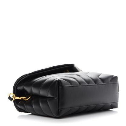 Saint Laurent Calfskin Y Quilted Monogram Toy Loulou Crossbody Bag Black 4 of 8