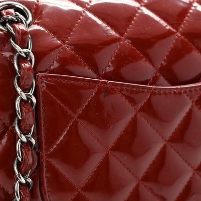 Chanel Patent Calfskin Quilted Medium Double Flap Dark Red 11 of 13