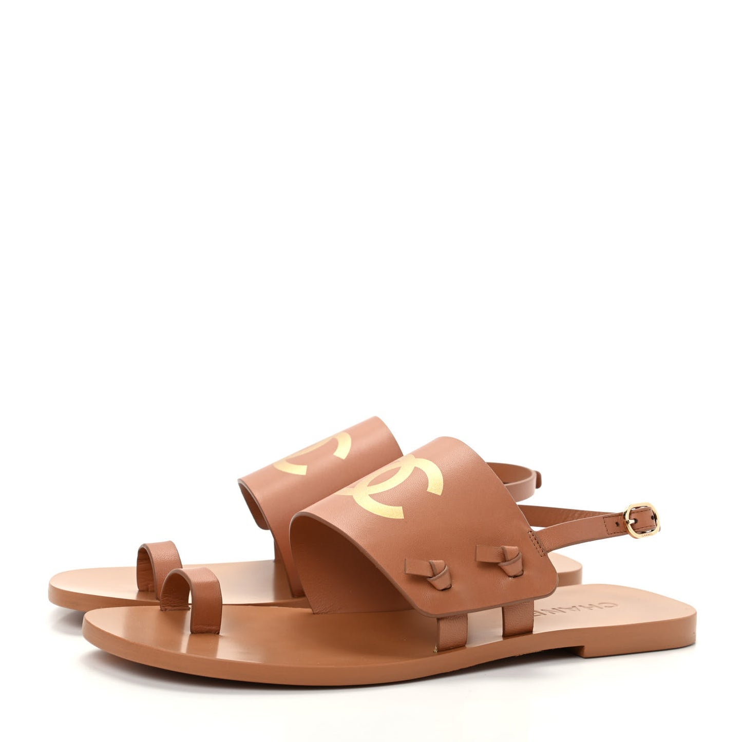 Goatskin CC Sandals 39 Brown