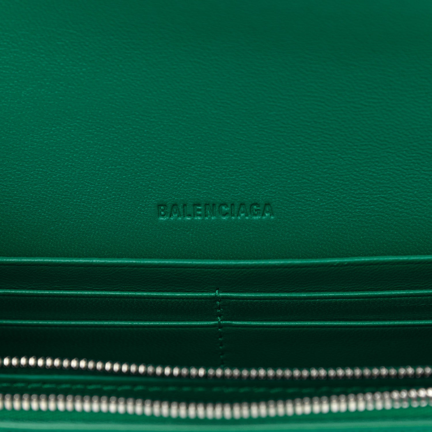 Balenciaga Extra Supple Calfskin Crocodile Embossed Gossip Wallet On Chain Jade 6 of 9